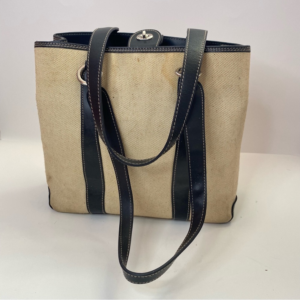 Vintage Covington Canvas and Genuine Leather Handbag
